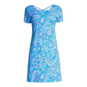 Lilly Pulitzer Kimi T-Shirt Dress Fish Kiss Zanzibar Blue Small Resort Summer